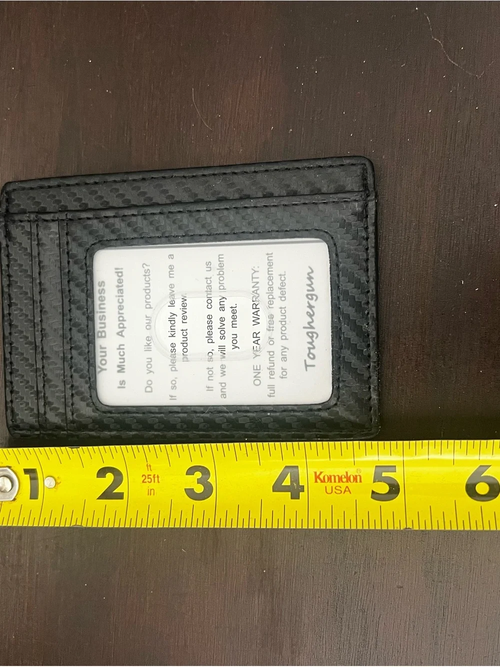 Toughergun RFID Blocking Slim Wallet Carbon Fiber Black NWT